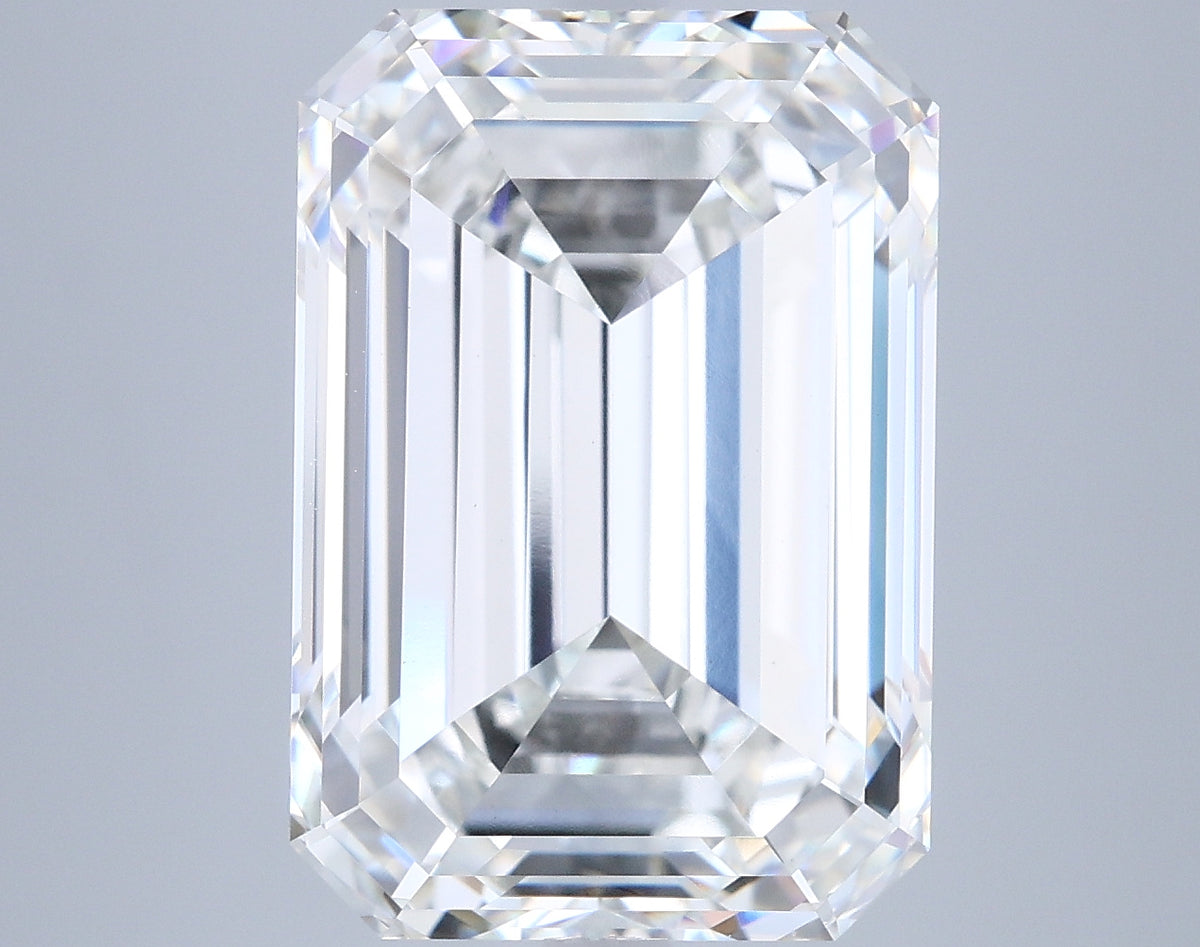 8.07 Carat Emerald Shaped, Ideal Cut, F Color, VVS2 Clarity, IGI Certified Lab Grown Diamond