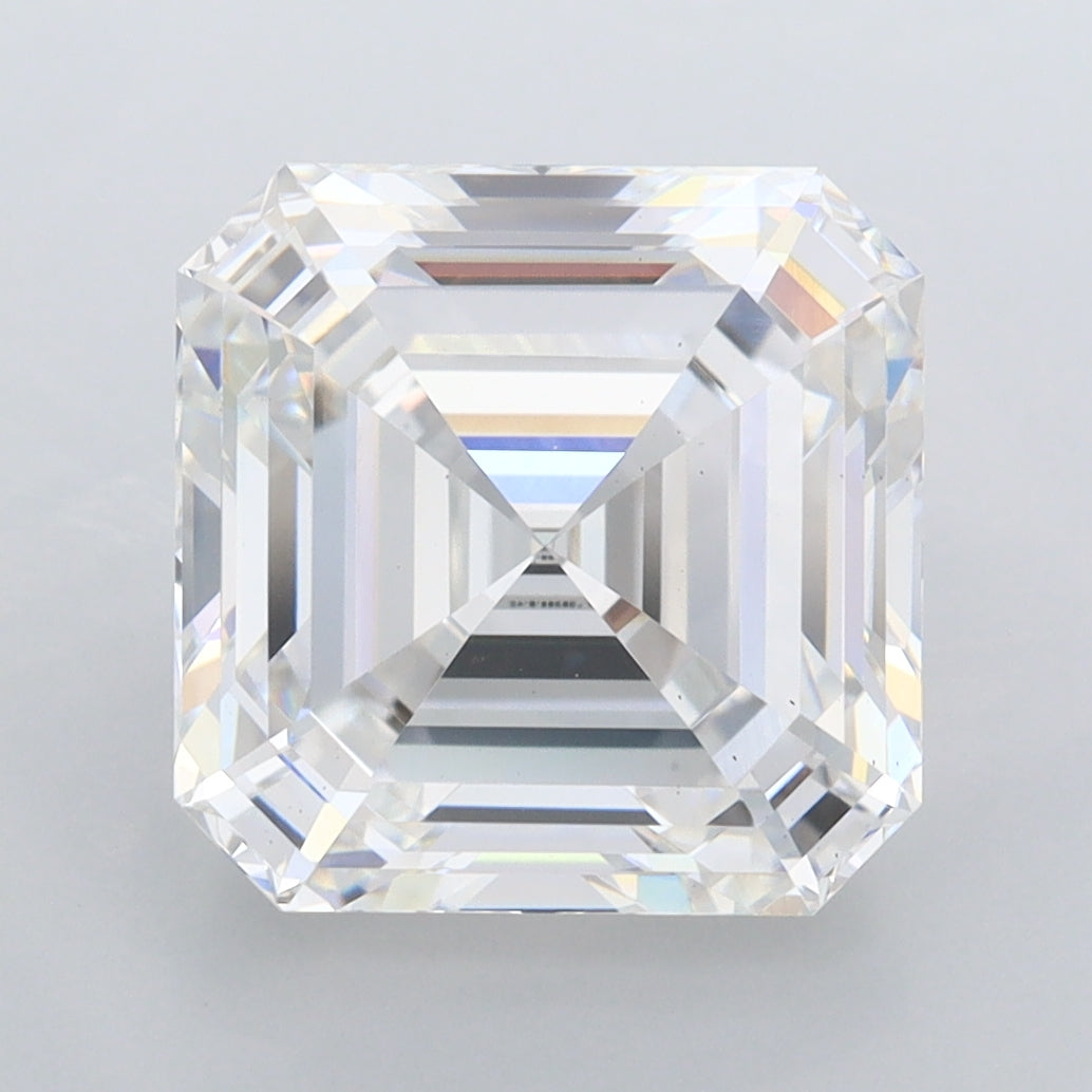 5.62 Carat Asscher Shaped, Ideal Cut, E Color, VS2 Clarity, IGI Certified Lab Grown Diamond