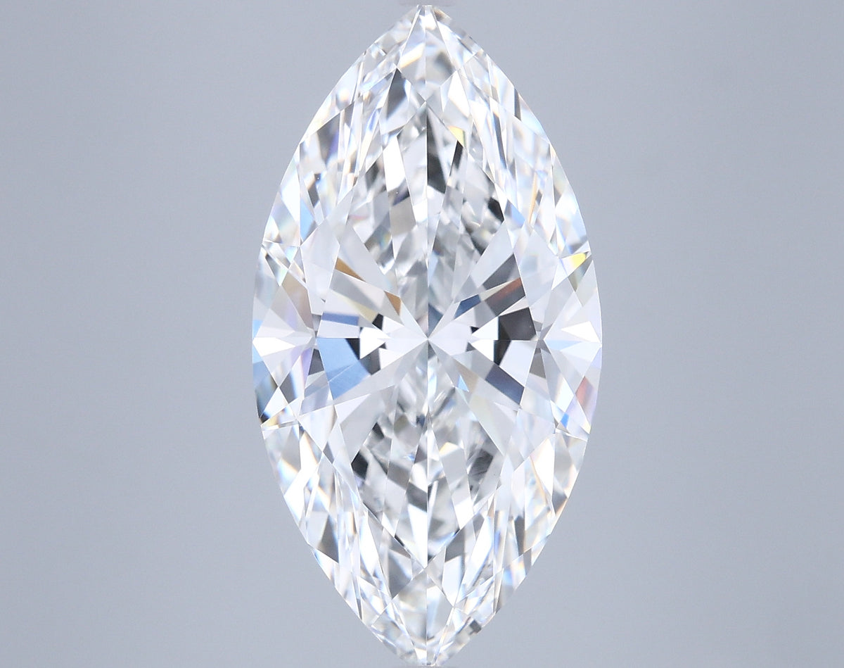 6.00 Carat Marquise Shaped, Ideal Cut, F Color, VVS2 Clarity, IGI Certified Lab Grown Diamond