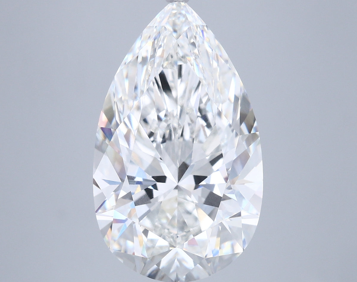 6.05 Carat Pear Shaped, Excellent Cut, G Color, VVS2 Clarity, IGI Certified Lab Grown Diamond