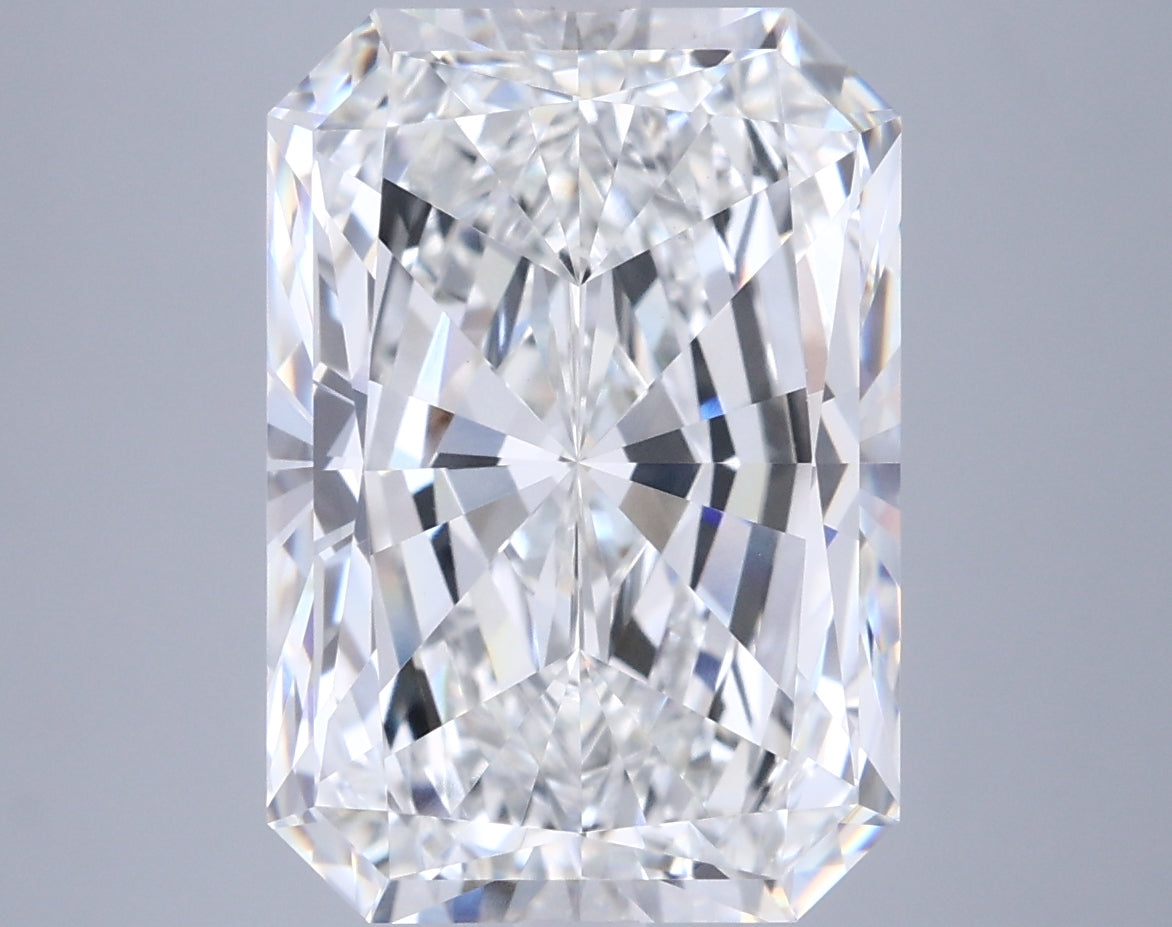 7.06 Carat Radiant Shaped, Excellent Cut, F Color, VVS2 Clarity, IGI Certified Lab Grown Diamond