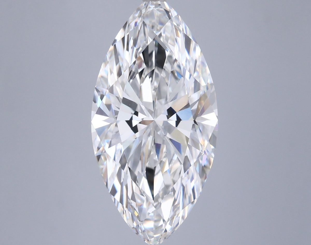 6.03 Carat Marquise Shaped, Ideal Cut, G Color, VVS2 Clarity, IGI Certified Lab Grown Diamond