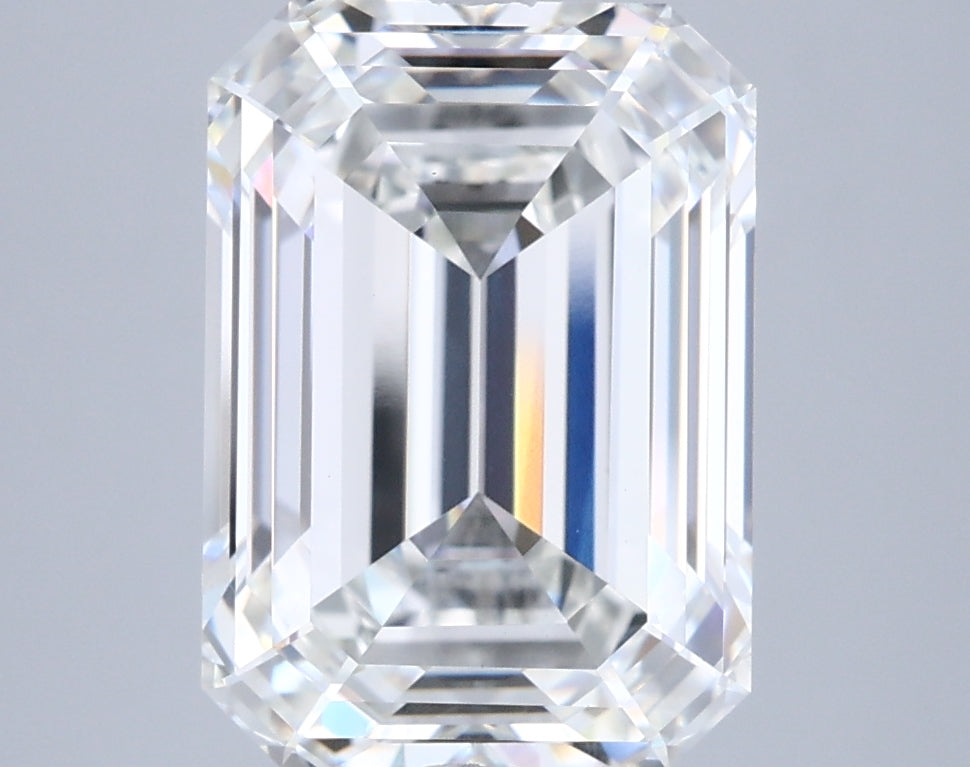 5.16 Carat Emerald Shaped, Ideal Cut, G Color, VVS2 Clarity, IGI Certified Lab Grown Diamond