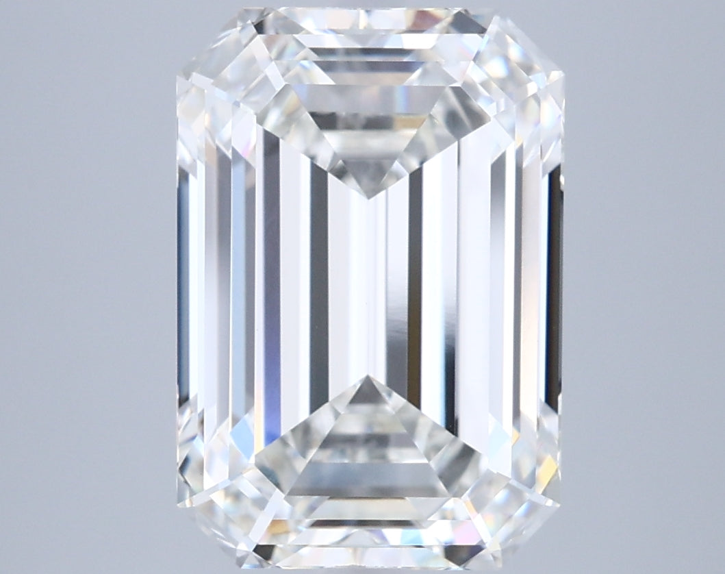 5.09 Carat Emerald Shaped, Ideal Cut, G Color, VVS2 Clarity, IGI Certified Lab Grown Diamond