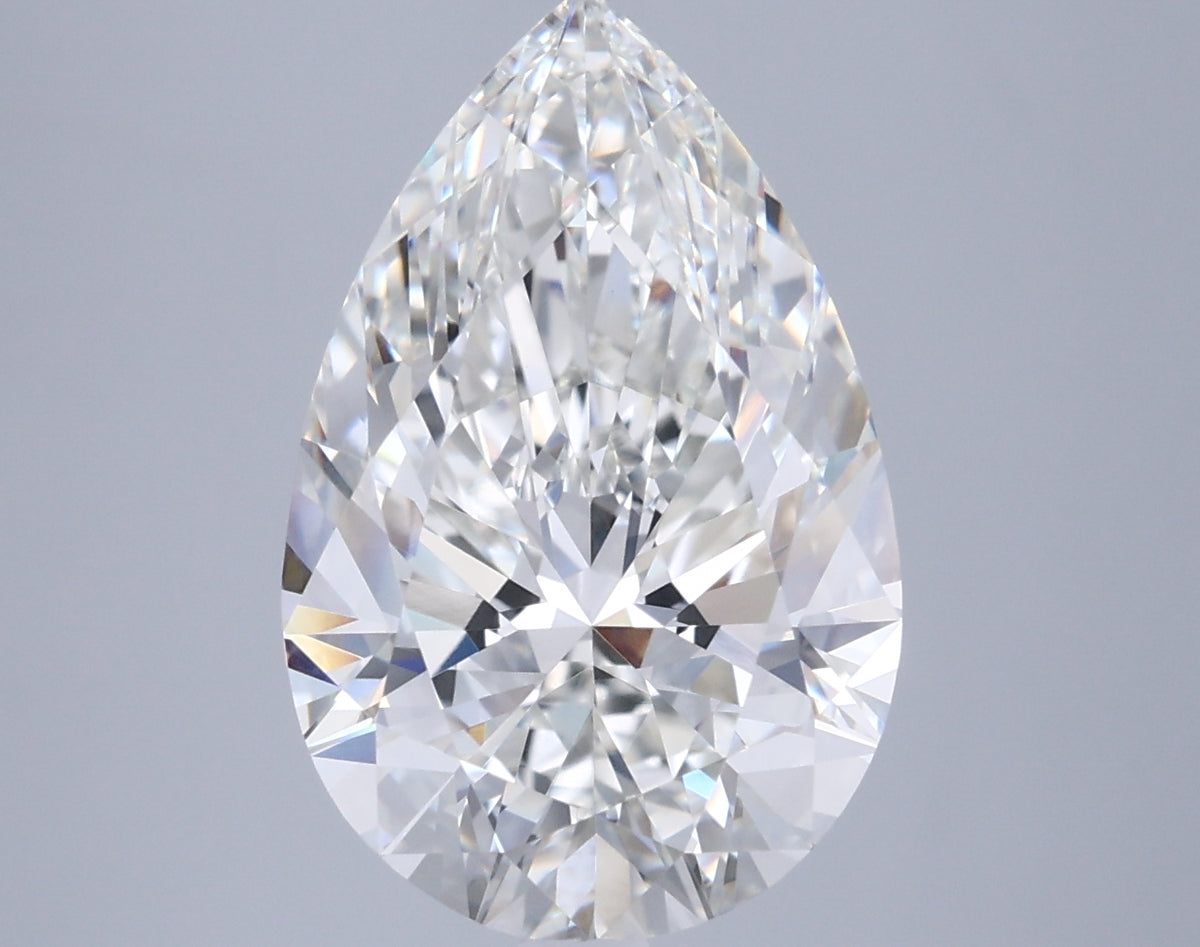 5.04 Carat Pear Shaped, Ideal Cut, G Color, VVS2 Clarity, IGI Certified Lab Grown Diamond