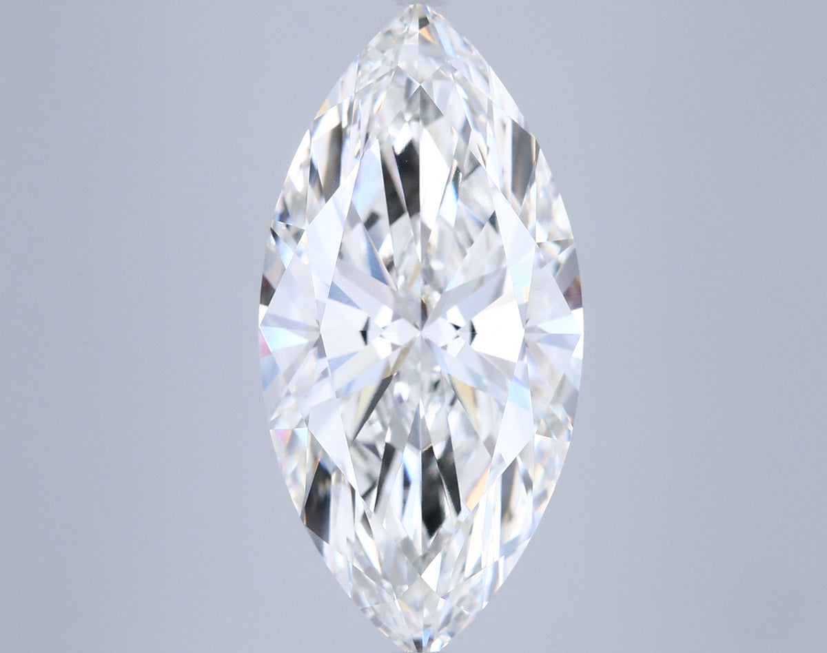 6.02 Carat Marquise Shaped, Ideal Cut, F Color, VVS2 Clarity, IGI Certified Lab Grown Diamond