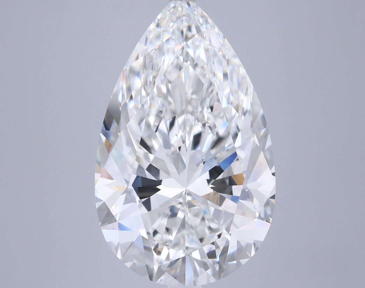 7.55 Carat Pear Shaped, Ideal Cut, E Color, VVS2 Clarity, IGI Certified Lab Grown Diamond