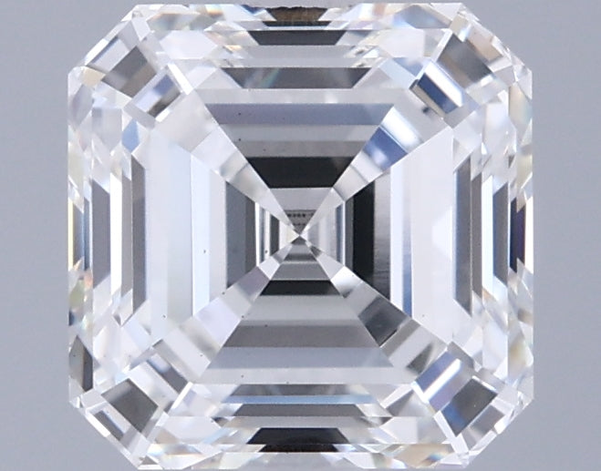 2.05 Carat Asscher Shaped, Ideal Cut, E Color, VS2 Clarity, IGI Certified Lab Grown Diamond