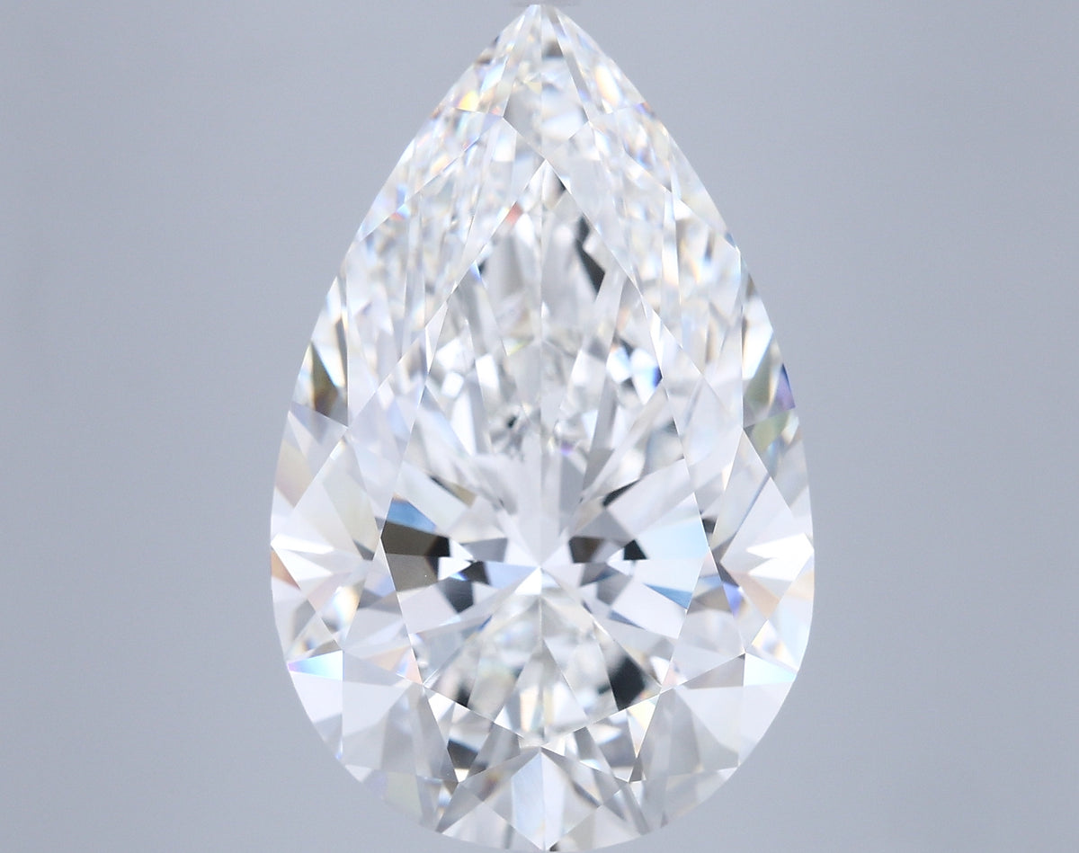 10.08 Carat Pear Shaped, Ideal Cut, F Color, VVS1 Clarity, IGI Certified Lab Grown Diamond