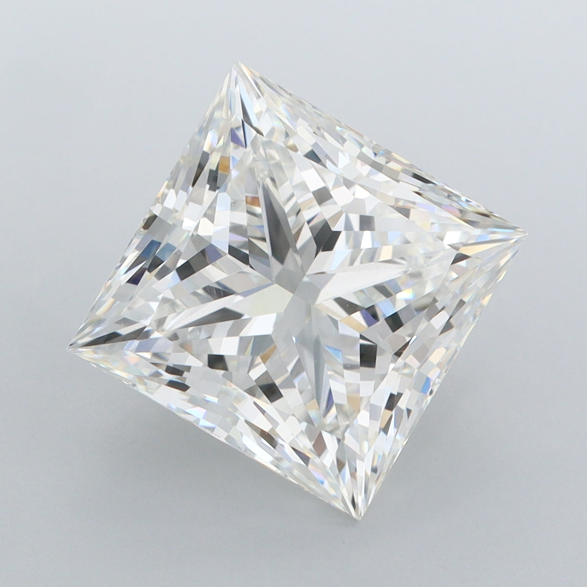 6.08 Carat Princess Shaped, Ideal Cut, F Color, VVS2 Clarity, IGI Certified Lab Grown Diamond