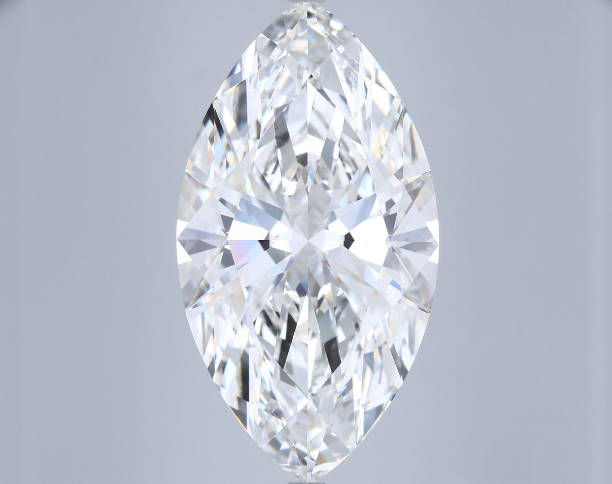 14.05 Carat Marquise Shaped, Ideal Cut, G Color, VVS2 Clarity, IGI Certified Lab Grown Diamond
