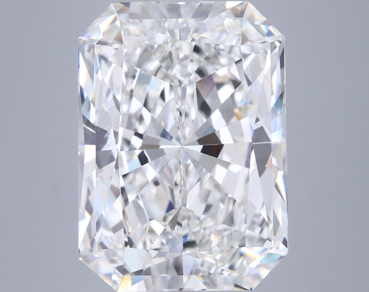 8.09 Carat Radiant Shaped, Ideal Cut, F Color, VVS2 Clarity, IGI Certified Lab Grown Diamond