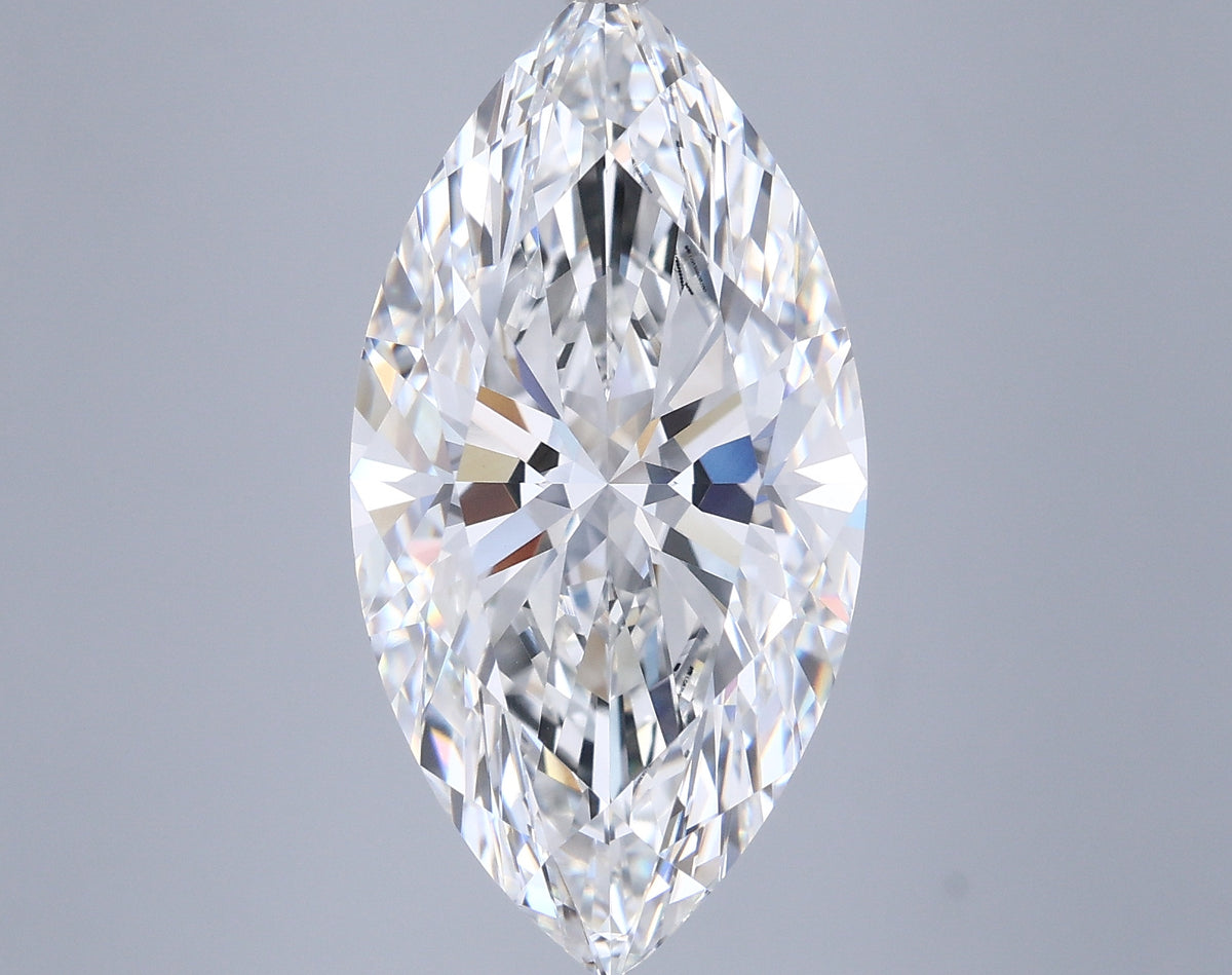 7.52 Carat Marquise Shaped, Ideal Cut, G Color, VVS2 Clarity, IGI Certified Lab Grown Diamond
