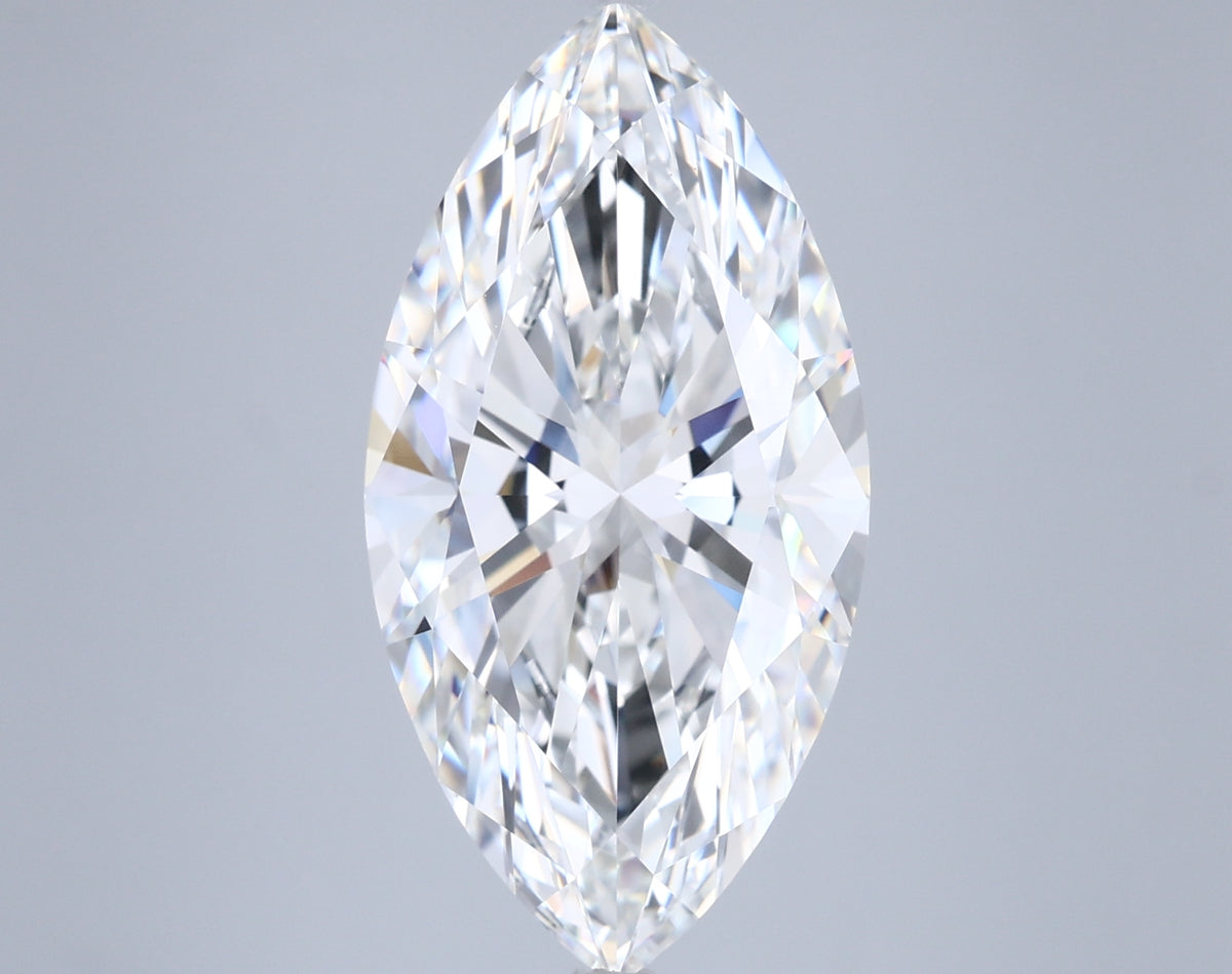 6.04 Carat Marquise Shaped, Ideal Cut, G Color, VVS2 Clarity, IGI Certified Lab Grown Diamond