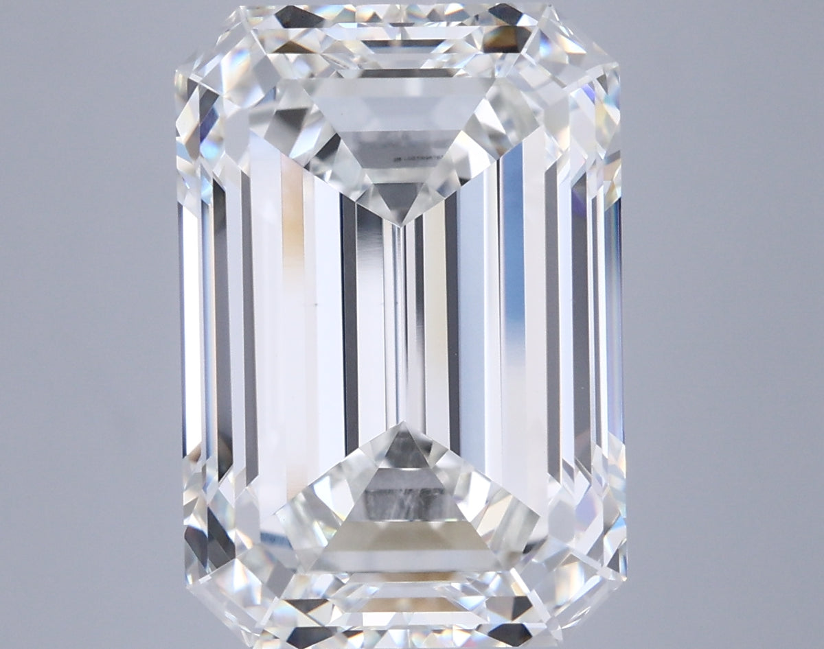 10.05 Carat Emerald Shaped, Ideal Cut, G Color, VVS2 Clarity, IGI Certified Lab Grown Diamond
