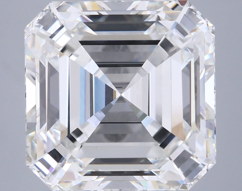 8.24 Carat Asscher Shaped, Ideal Cut, G Color, VVS2 Clarity, IGI Certified Lab Grown Diamond
