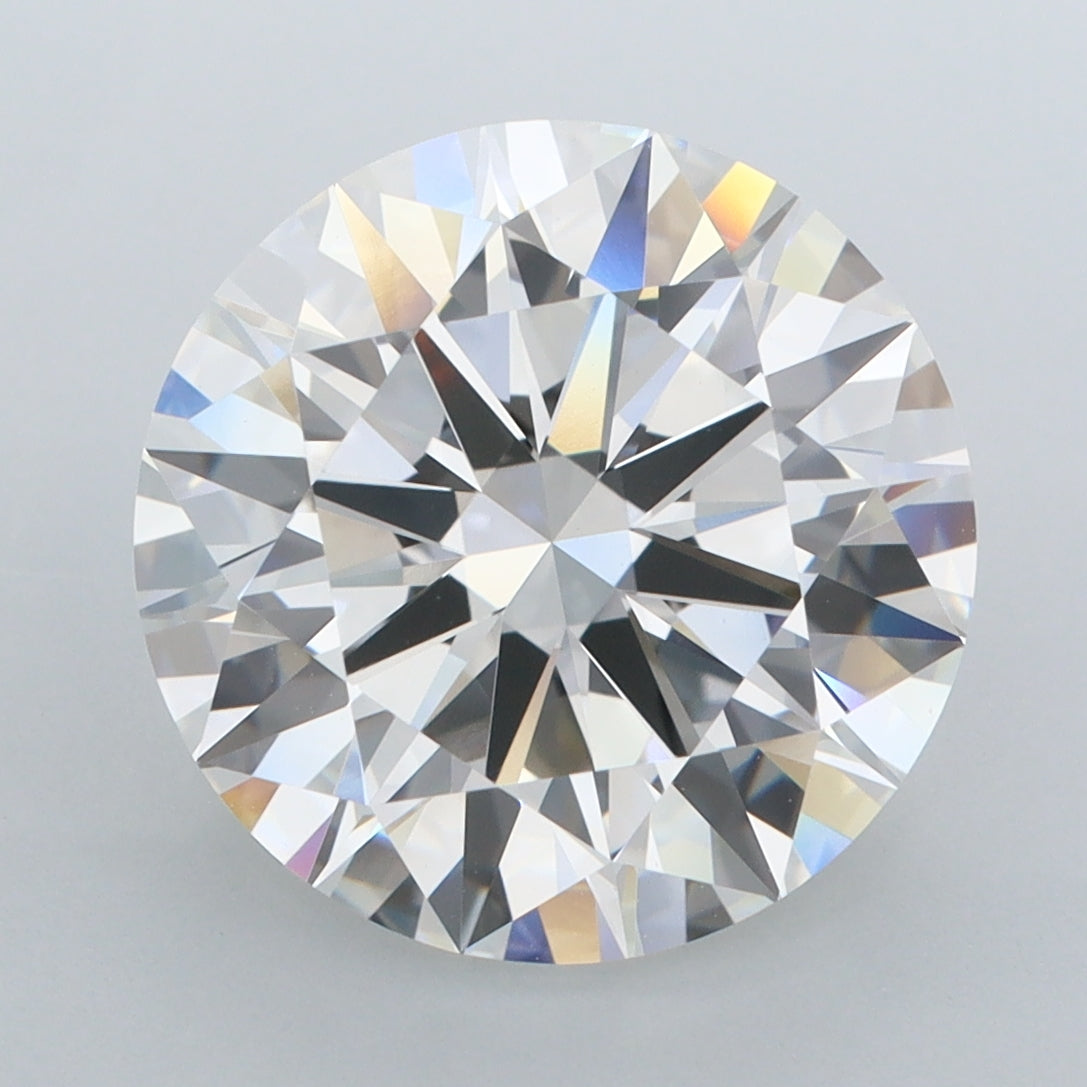 6.07 Carat Round Shaped, Ideal Cut, F Color, VVS2 Clarity, IGI Certified Lab Grown Diamond