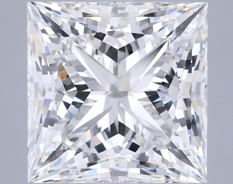 5.25 Carat Princess Shaped, Ideal Cut, G Color, VS1 Clarity, IGI Certified Lab Grown Diamond