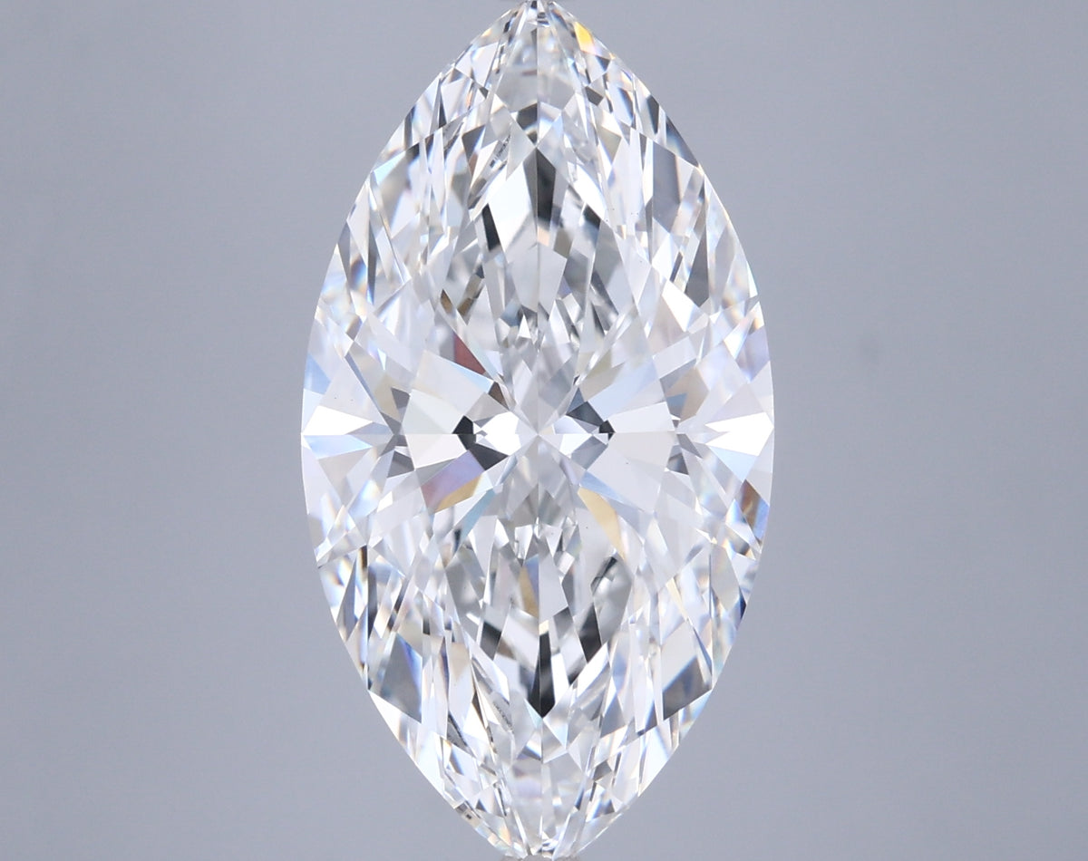 7.03 Carat Marquise Shaped, Ideal Cut, E Color, VVS2 Clarity, IGI Certified Lab Grown Diamond