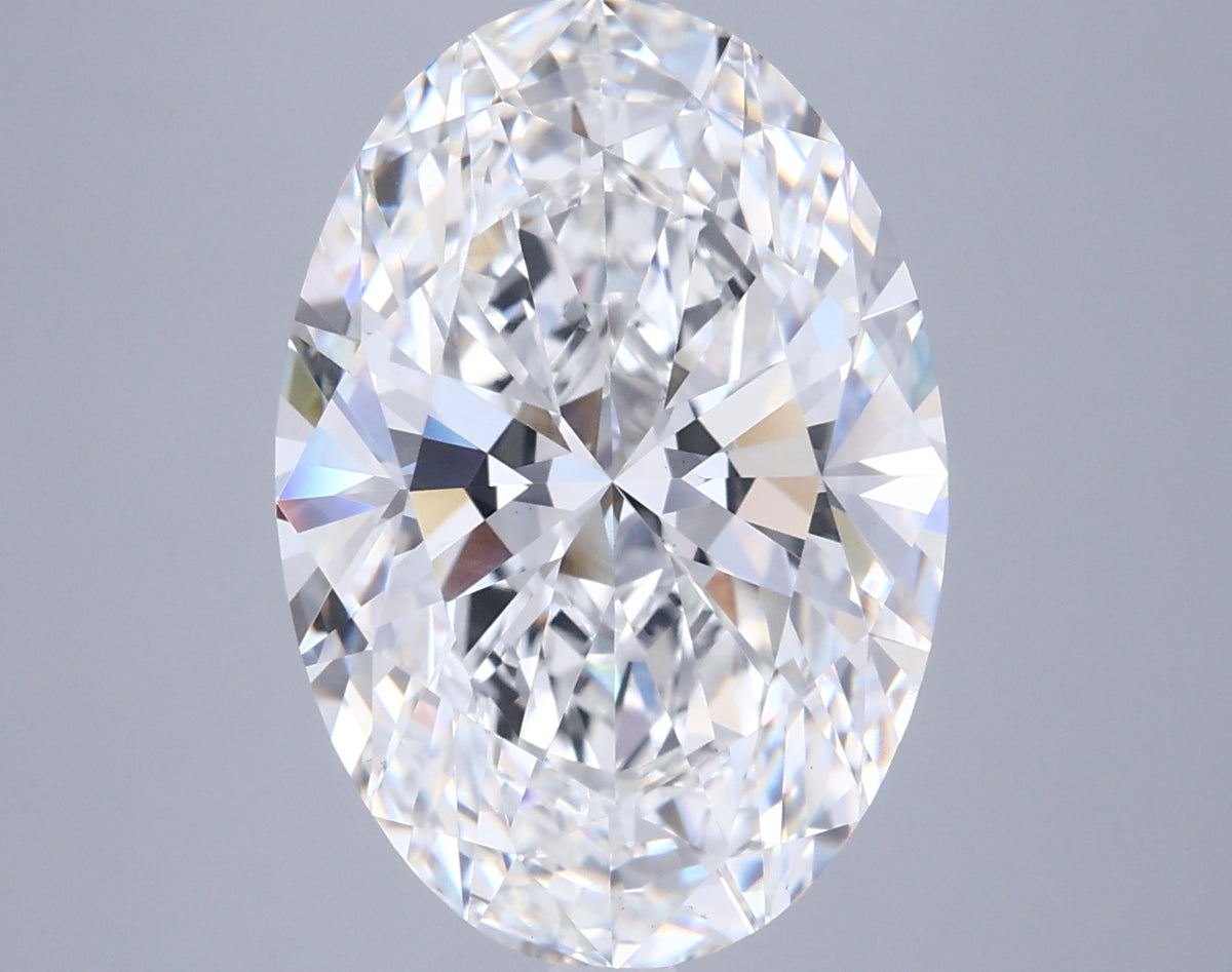 6.56 Carat Oval Shaped, Ideal Cut, E Color, VVS2 Clarity, IGI Certified Lab Grown Diamond