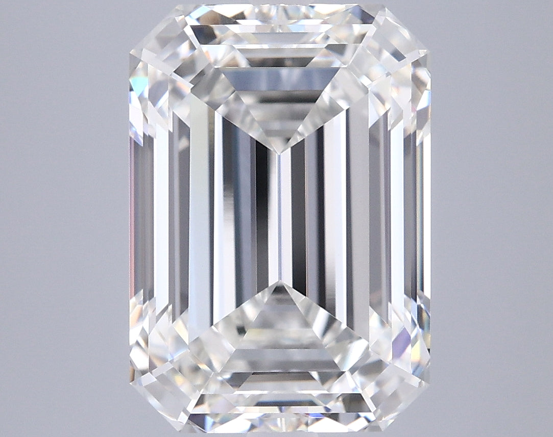 5.30 Carat Emerald Shaped, Ideal Cut, G Color, VVS2 Clarity, IGI Certified Lab Grown Diamond