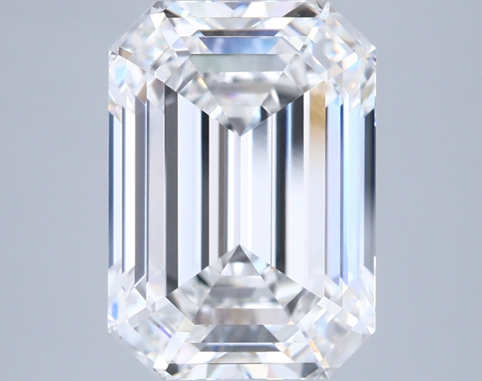 5.09 Carat Emerald Shaped, Ideal Cut, E Color, VVS1 Clarity, IGI Certified Lab Grown Diamond