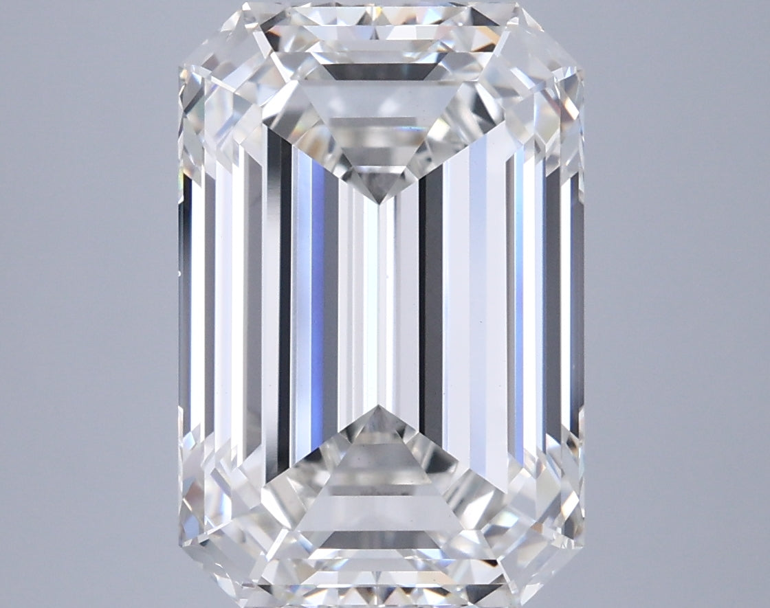 7.05 Carat Emerald Shaped, Ideal Cut, G Color, VVS2 Clarity, IGI Certified Lab Grown Diamond