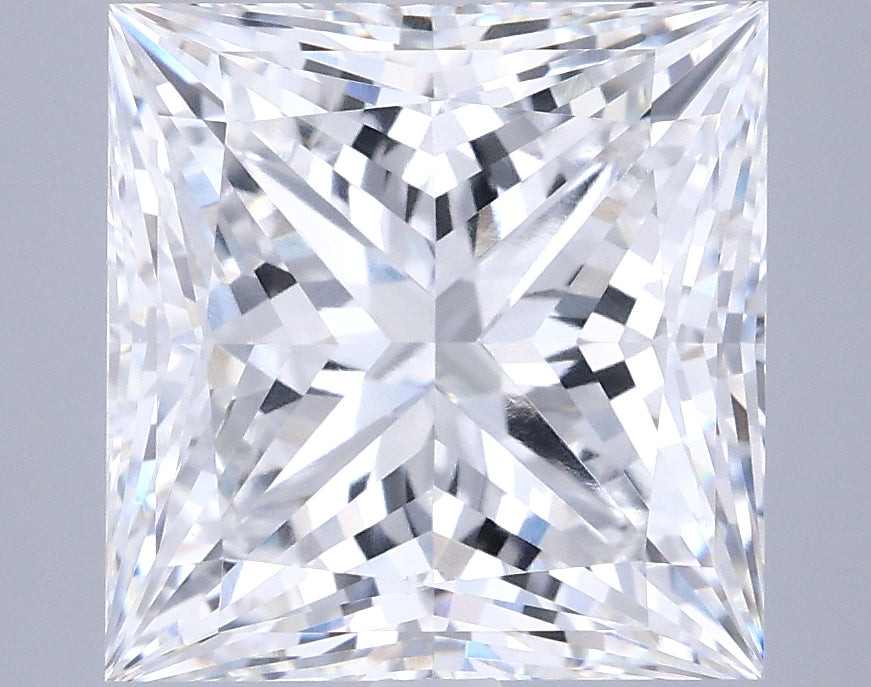 5.54 Carat Princess Shaped, Ideal Cut, E Color, VVS1 Clarity, IGI Certified Lab Grown Diamond