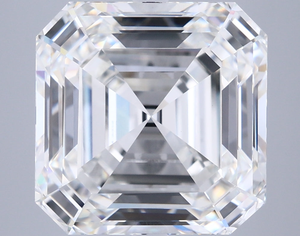 9.00 Carat Asscher Shaped, Ideal Cut, F Color, VVS2 Clarity, IGI Certified Lab Grown Diamond