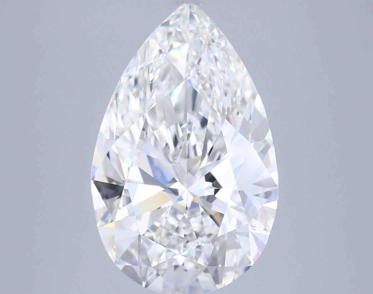 4.70 Carat Pear Shaped, Ideal Cut, F Color, VVS1 Clarity, IGI Certified Lab Grown Diamond
