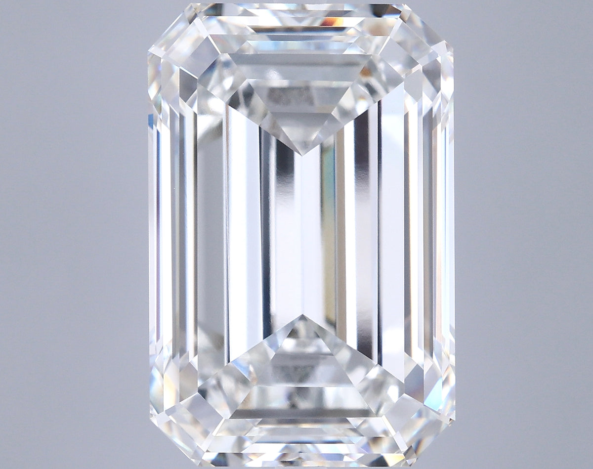 15.19 Carat Emerald Shaped, Ideal Cut, F Color, VVS2 Clarity, IGI Certified Lab Grown Diamond