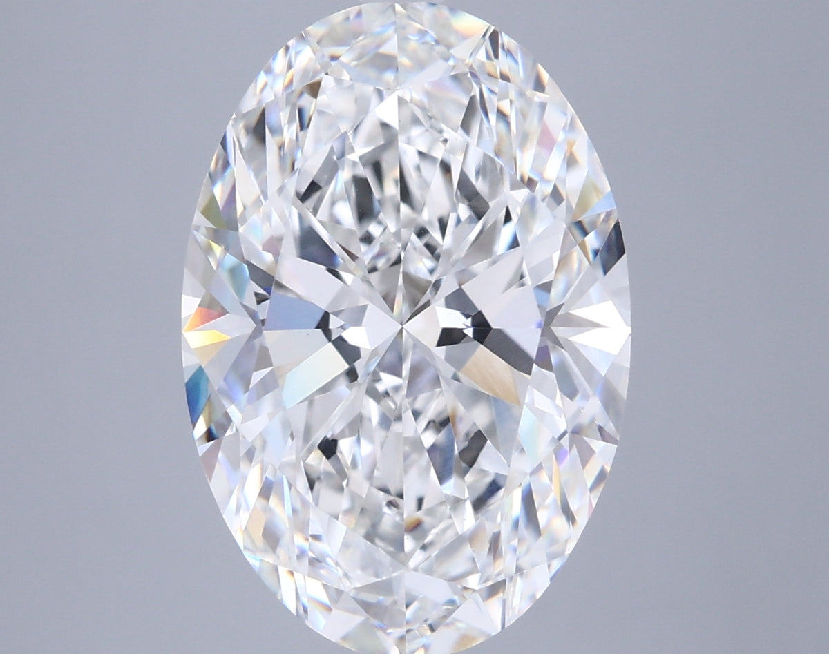 6.57 Carat Oval Shaped, Ideal Cut, E Color, VVS2 Clarity, IGI Certified Lab Grown Diamond