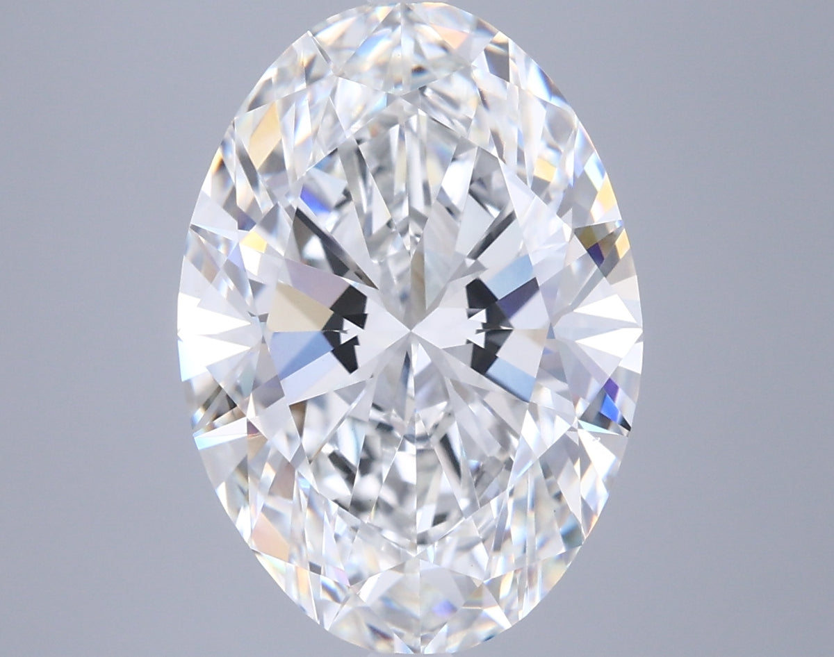 6.06 Carat Oval Shaped, Ideal Cut, E Color, VVS2 Clarity, IGI Certified Lab Grown Diamond