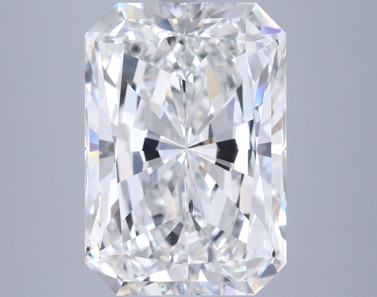 7.52 Carat Radiant Shaped, Excellent Cut, E Color, VVS2 Clarity, IGI Certified Lab Grown Diamond