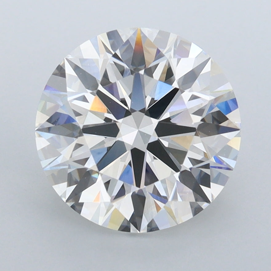 3.08 Carat Round Shaped, G Color, VVS2 Clarity, GCAL Certified Lab Grown Diamond