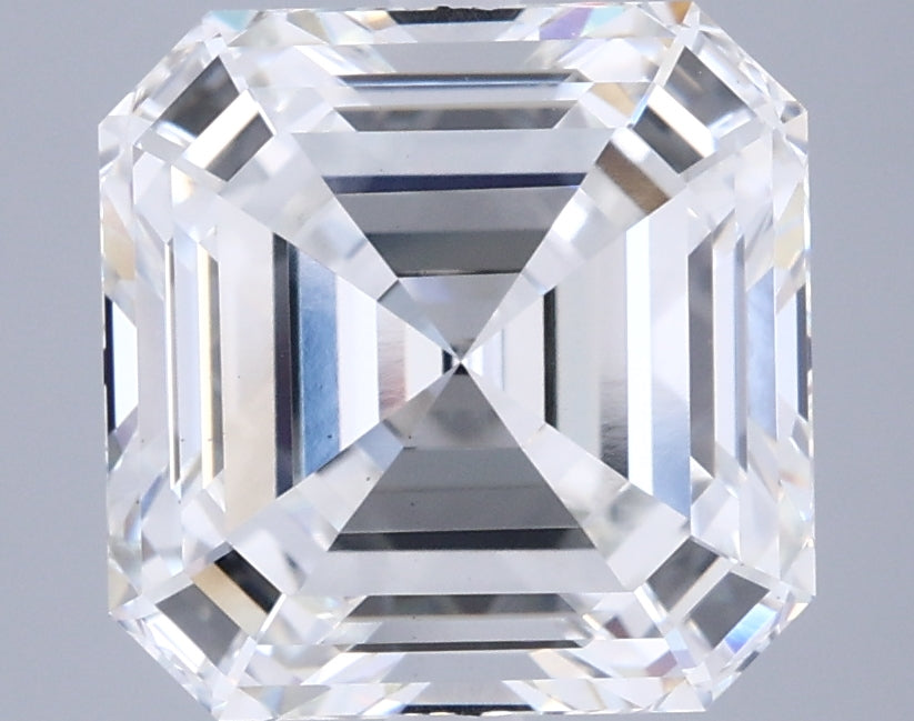 5.07 Carat Asscher Shaped, Ideal Cut, F Color, VS2 Clarity, IGI Certified Lab Grown Diamond