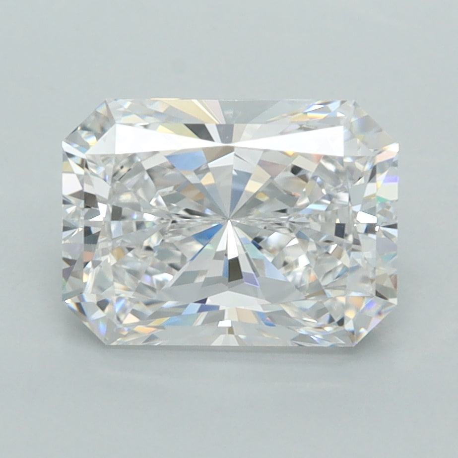 2.55 Carat Radiant Shaped, Excellent Cut, D Color, VVS1 Clarity, IGI Certified Lab Grown Diamond