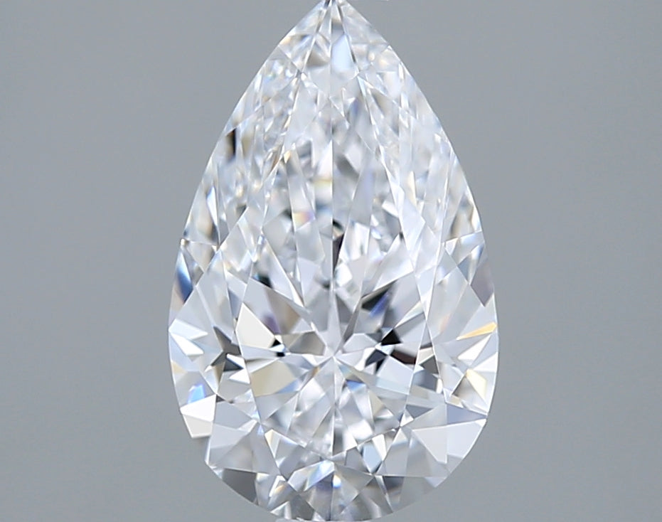 1.53 Carat Pear Shaped, Ideal Cut, D Color, IF Clarity, IGI Certified Lab Grown Diamond
