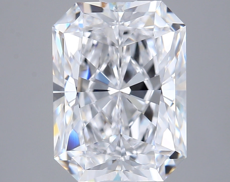 2.56 Carat Radiant Shaped, Ideal Cut, D Color, VVS2 Clarity, IGI Certified Lab Grown Diamond
