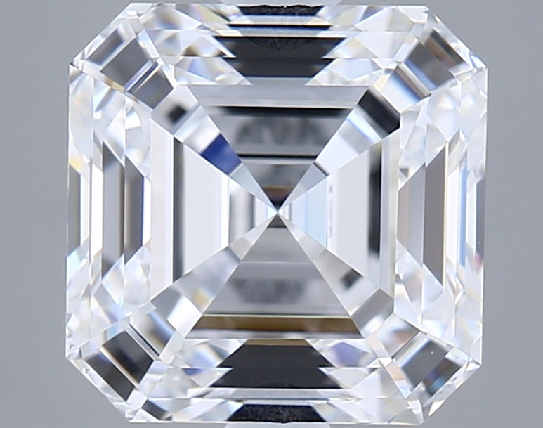 2.63 Carat Asscher Shaped, Ideal Cut, D Color, VVS2 Clarity, IGI Certified Lab Grown Diamond