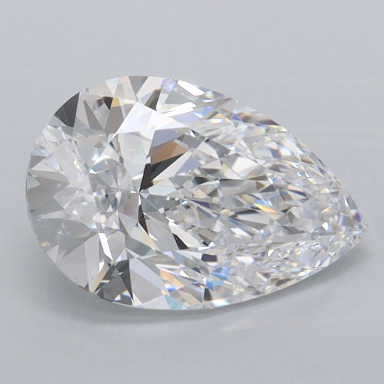 1.46 Carat Pear Shaped, Ideal Cut, D Color, VVS2 Clarity, IGI Certified Lab Grown Diamond