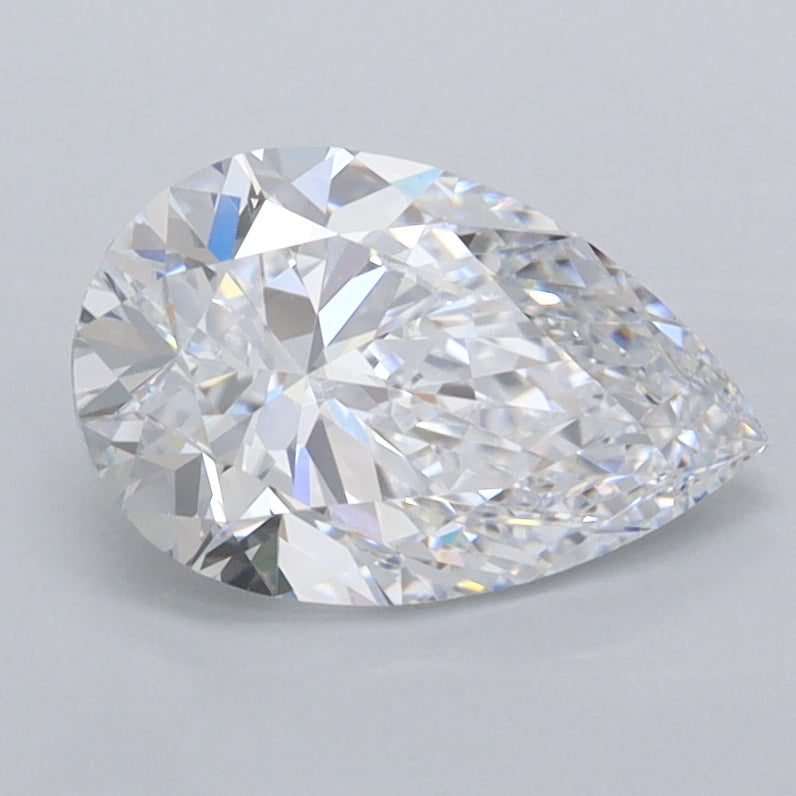 1.43 Carat Pear Shaped, Excellent Cut, D Color, VVS2 Clarity, IGI Certified Lab Grown Diamond