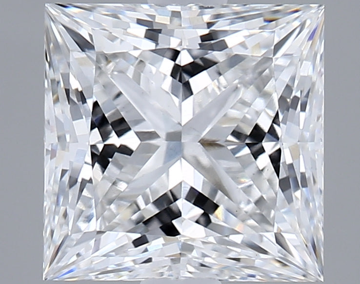2.04 Carat Princess Shaped, Ideal Cut, D Color, VS1 Clarity, IGI Certified Lab Grown Diamond