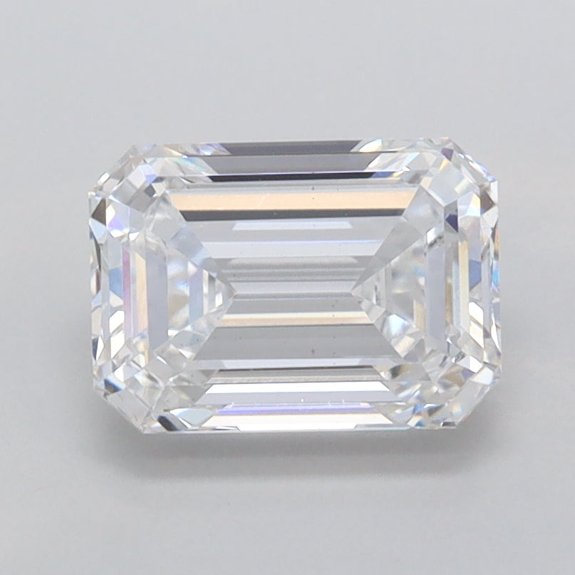 1.58 Carat Emerald Shaped, Ideal Cut, D Color, VS1 Clarity, IGI Certified Lab Grown Diamond