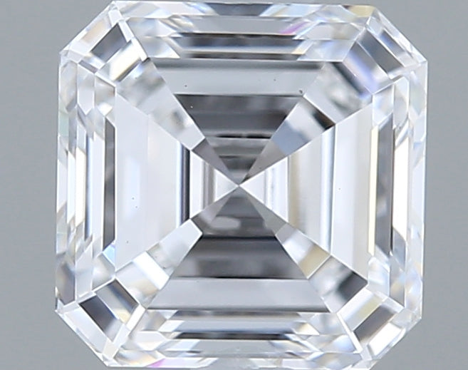 1.55 Carat Asscher Shaped, Excellent Cut, D Color, VS1 Clarity, IGI Certified Lab Grown Diamond