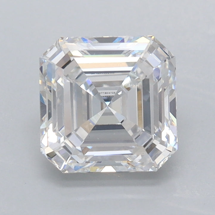 1.36 Carat Asscher Shaped, Ideal Cut, D Color, VVS2 Clarity, IGI Certified Lab Grown Diamond