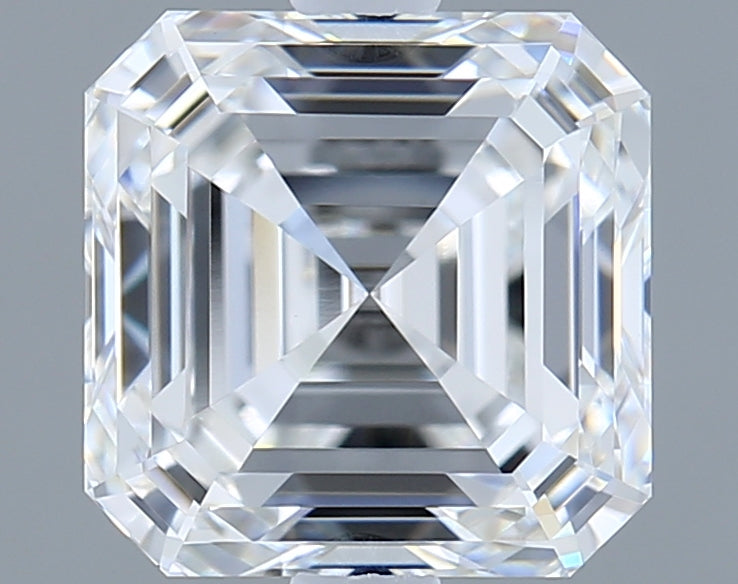 2.04 Carat Asscher Shaped, Ideal Cut, D Color, VVS2 Clarity, IGI Certified Lab Grown Diamond