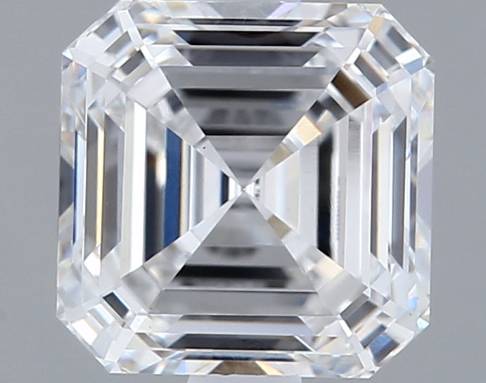 1.51 Carat Asscher Shaped, Ideal Cut, D Color, VS1 Clarity, IGI Certified Lab Grown Diamond
