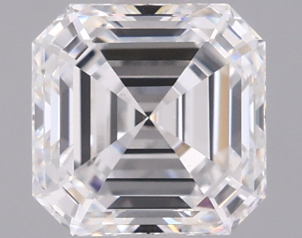1.54 Carat Asscher Shaped, Ideal Cut, D Color, VVS2 Clarity, IGI Certified Lab Grown Diamond