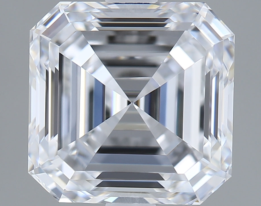 2.50 Carat Asscher Shaped, Excellent Cut, D Color, VVS2 Clarity, IGI Certified Lab Grown Diamond